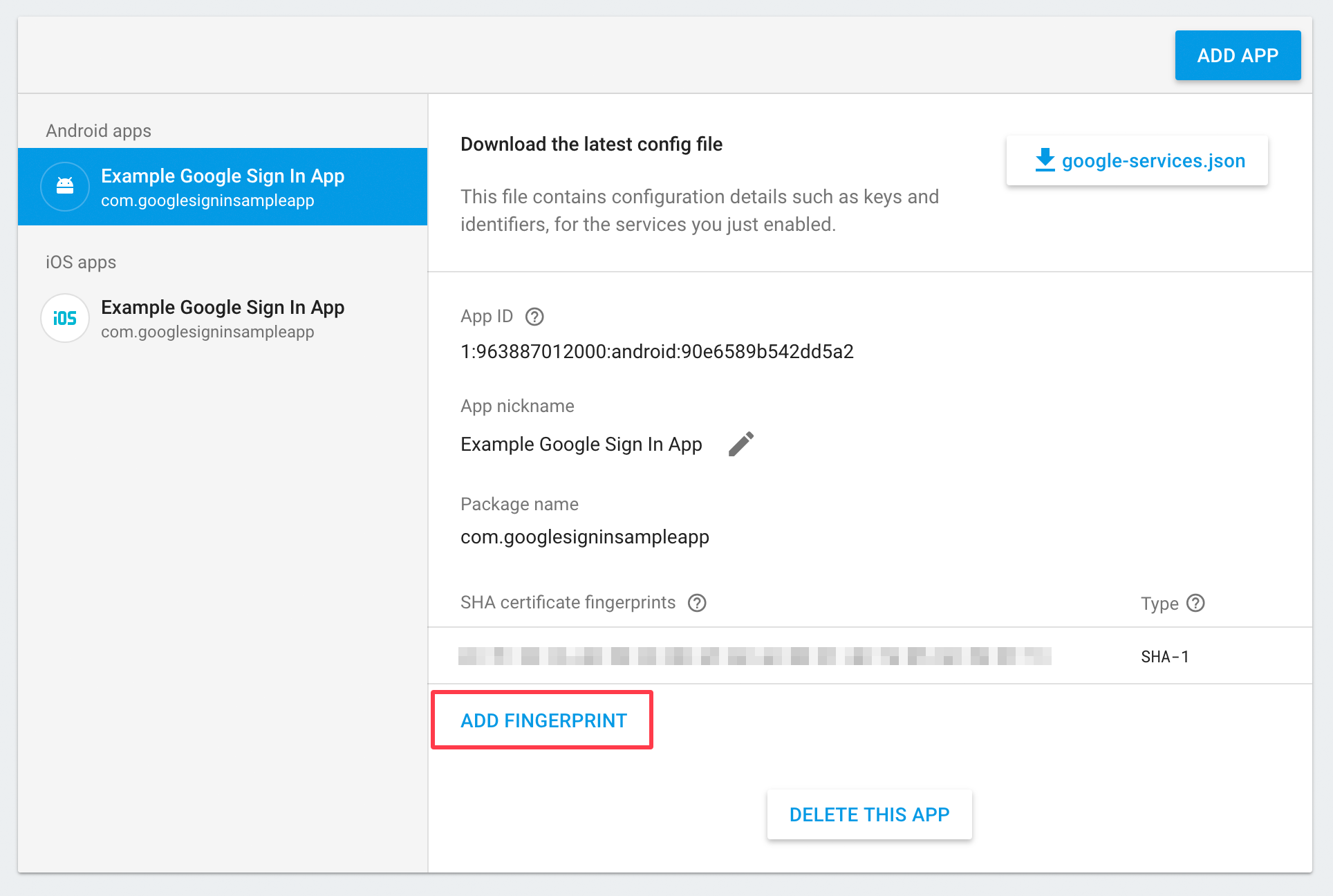 Firebase, add Android keystore&#39;s SHA1 to your project